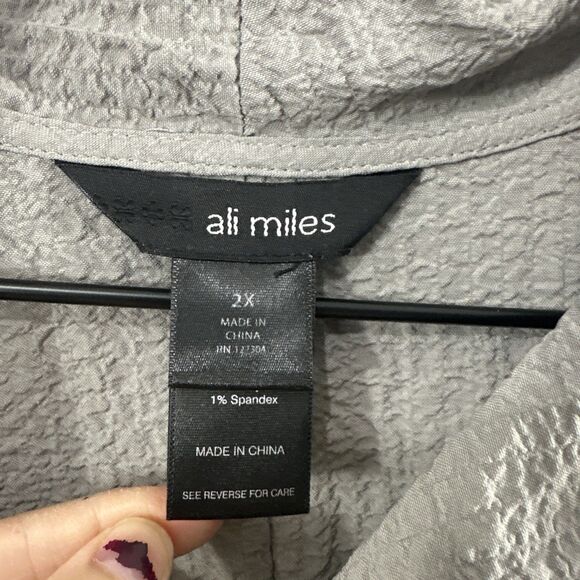 Ali Miles Taupe Cowl Neck Asymmetric Tunic Top Womens 2X Art to Wear Lagenlook - Picture 3 of 11